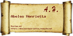 Abeles Henrietta névjegykártya